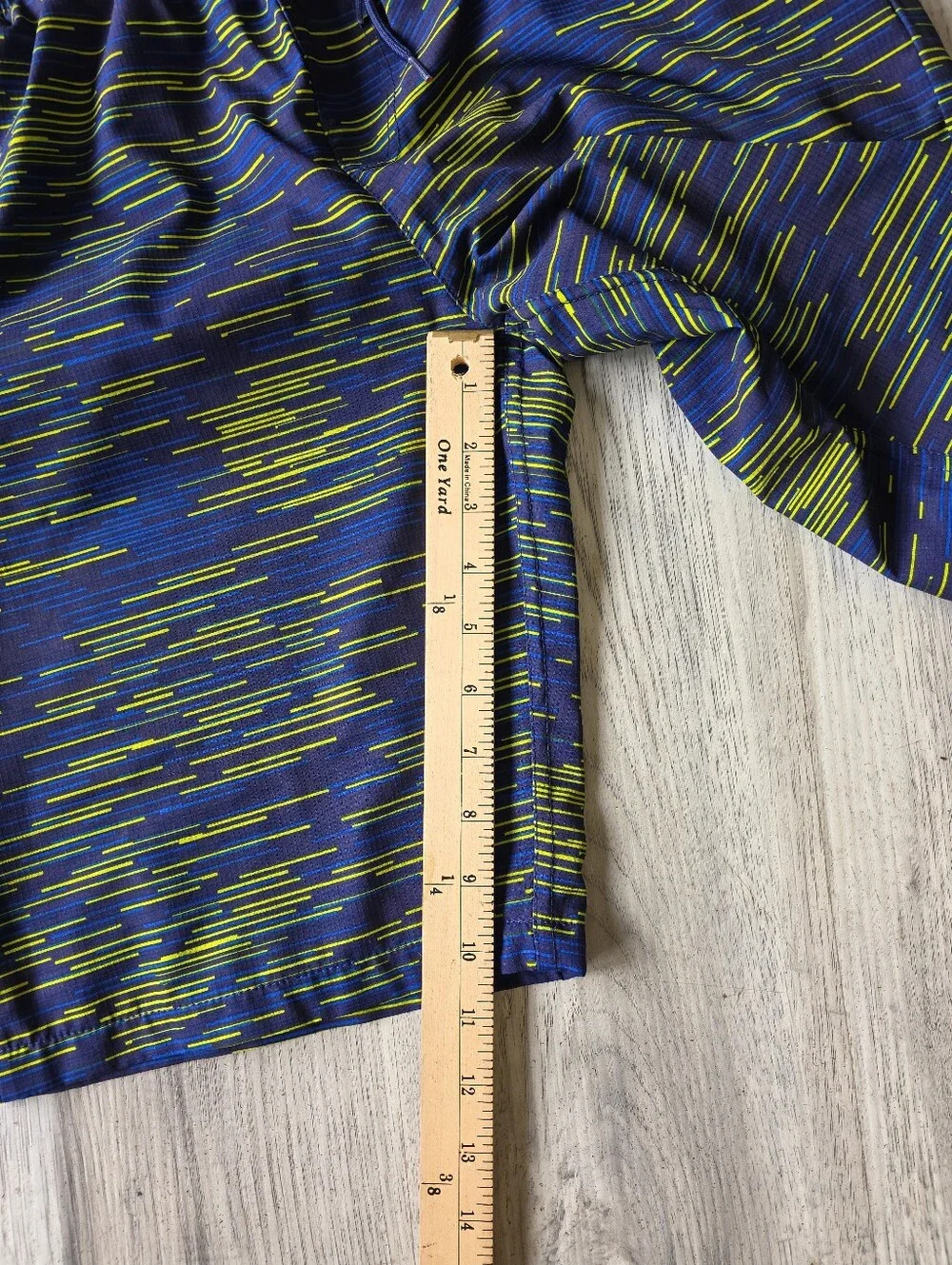 Eddie Bauer Boys Swim Trunks XL 18/20 Blue Green Mesh Lined Board Shorts